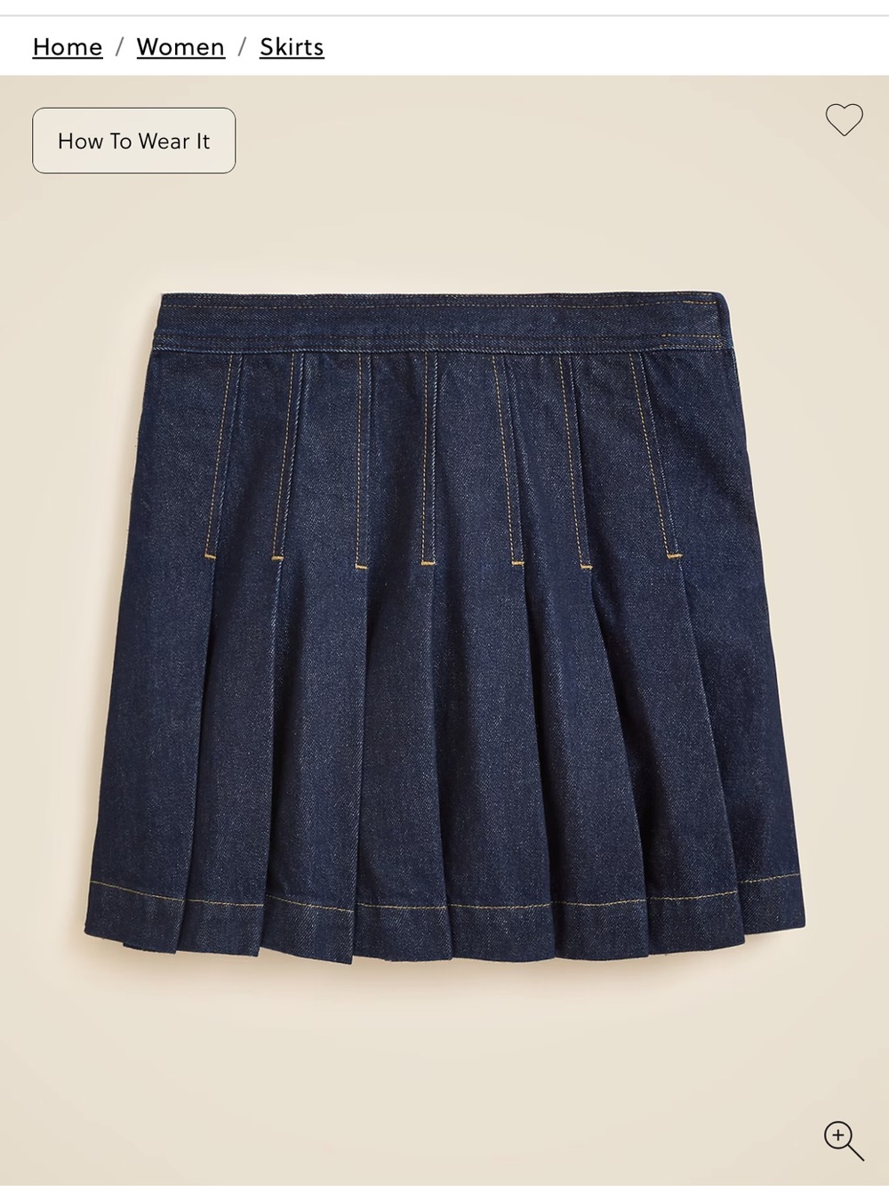 J. Crew Dark Blue Pleated Denim Mini Skirt